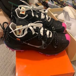 Off white X Nike zoom terra black w OG off white tag Virgil abloh designed 7.5/6